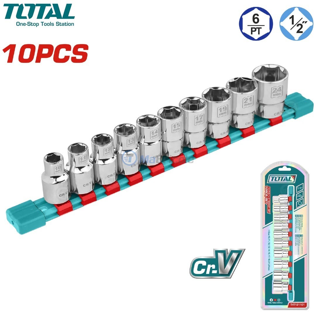 Jeu de douilles Dr 1 2 6PT 10 24MM TOTAL THT121101 MaBricole Algérie