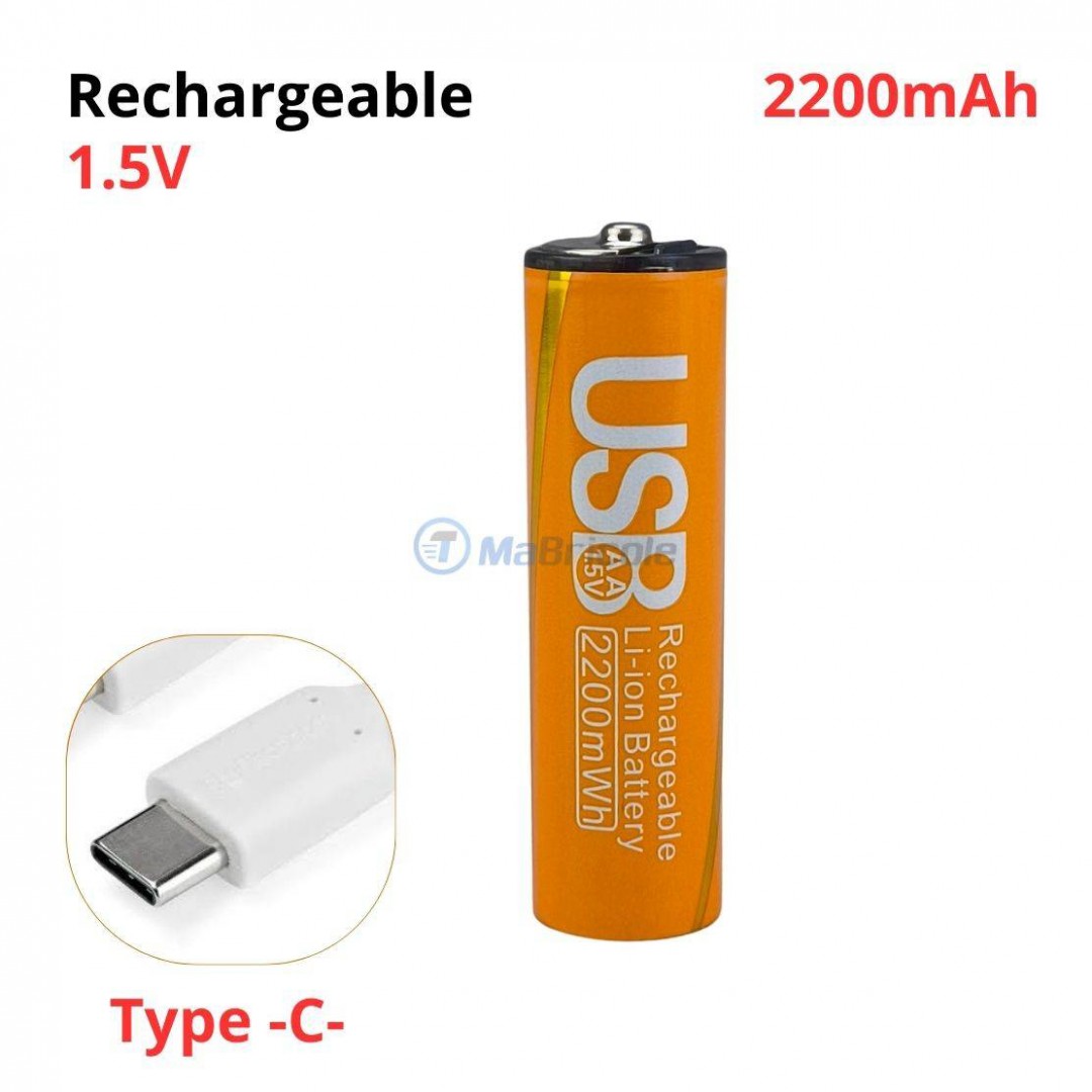 Pile Li Ion Rechargeable Avec Porte Type C V Mah