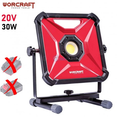 Projecteur LED, lampe de travail sans fil 20V 30W Sans batterie Sans chargeur WORCRAFT | Lampe portative | MaBricole Algérie