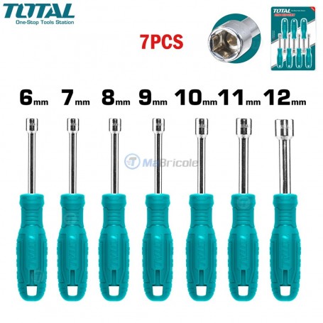 Jeu de 7 tournevis à écrou 6-12mm 175mm TOTAL | TNSS0701 | Tournevis | MaBricole | Algérie