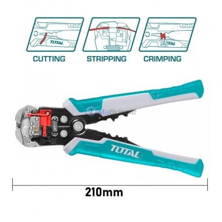 Pince à Dénuder Automatique MONZANA 3en1 - 220 Accessoires - Auto-ajustable 0.2-6mm² - Dénudage/Sertissage/Coupe