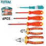 Ensemble 6PCS outil à main isolé 1000V TOTAL | THKIST3062 | Coffret multi-outils | MaBricole Algérie