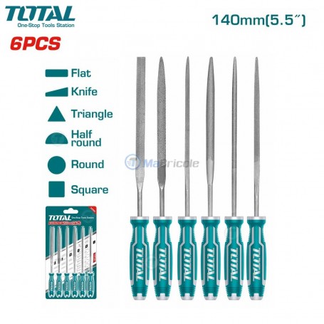 Ensemble de limes à aiguilles 3x140mm 6PCS TOTAL | THT91462 | Autre outils | MaBricole Algérie