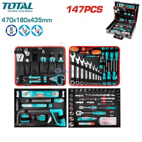 Coffret à outils, clés et outils à main 147 pièces mobile TOTAL | THKTHP21476 | Coffret multi-outils | MaBricole | Algérie