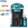 Jeu de tournevis Phillips, plats torx et douilles 26 pcs TOTAL | TACSD30266