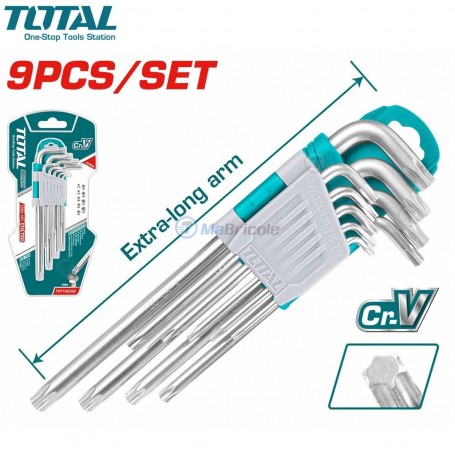 Clé étoile, Jeu de clés Torx T10-T50 en (Cr-V) 9PCS TOTAL | THT106391 | Clé et douille | MaBricole Algérie