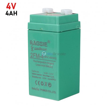 Batterie rechargeable au plomb scellée 4V 4AH RAGGIE | Batteries et chargeur | MaBricole | Algérie