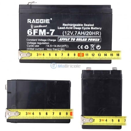 Kit De 2 Batteries Au Plomb 12V 7Ah AGM - Pour Alarme, UPS, éclairage, Neuf