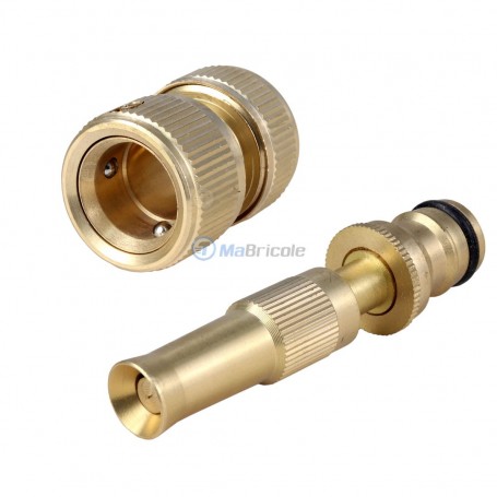 Pistolet D’arrosage En Laiton Réglable – Avec Raccords Rapides 1/2" – Pour Tuyau D’arrosage Et Jardin - 8