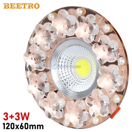 Lampe Spot LED Rond model fleur 3+3W 120*60mm Lumière blanche 6500K BEETRO | LA436-WH | Empoule, lampe led et spots | MaBricole Algérie