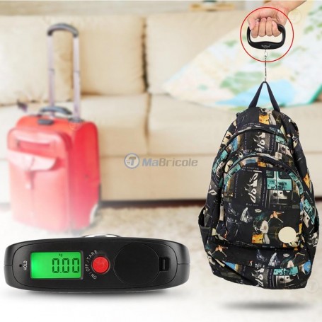 2 Balances à Bagages Numérique 50 Kg – Crochet Métallique, Portable En Voyage
