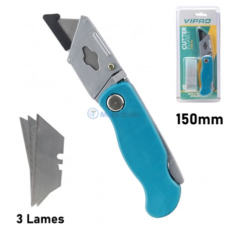 Cutteurs utilitaire 150mm avec 3 lames 19*61mm VIPRO | CTR-PL | Outils de découpe | MaBricole Algérie