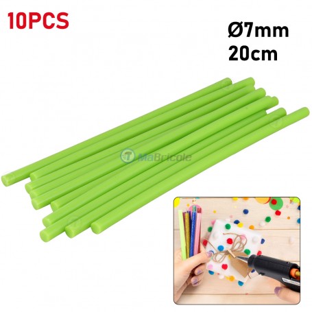 Tubes colle silicone Ø 7mm 20cm 10Pcs VERT PISTACHE | Fixation | MaBricole Algérie