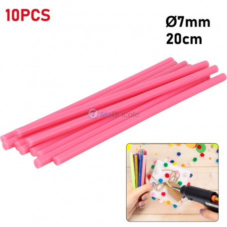 Tubes colle silicone Ø 7mm 20cm 10Pcs Rose | Fixation | MaBricole Algérie