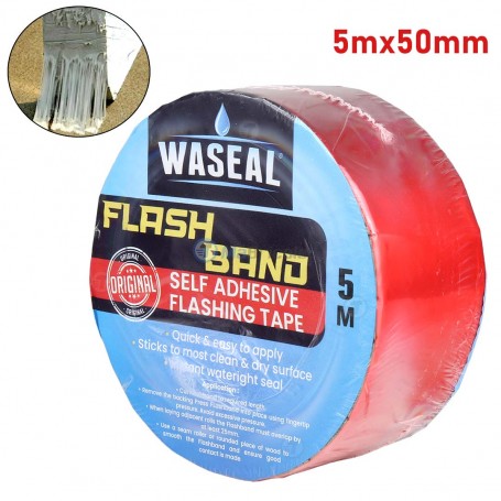 Flash bande, ruban auto-adhésif étanche en aluminium Imperméable à l'eau 5m*50mm rouge WASEAL | Fixation | MaBricole Algérie