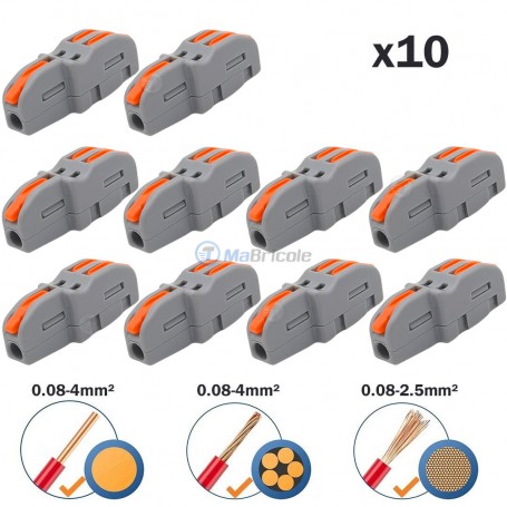 Lots de 10 Pcs Connecteurs électrique rapide 1*2pins 32A 0,08-4mm² (AWG28-12) OZTURK | Accessoires d'électricité | MaBricole Algérie