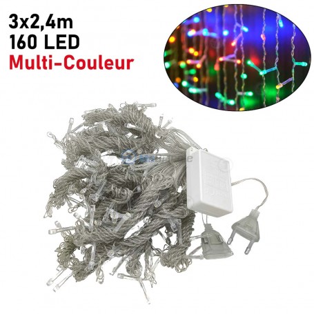 Jeux de lumières décoratives Rideau Transparent 160 LED 3*2,4m Lumière multi-couleur | Empoule, lampe led et spots | MaBricole Algérie