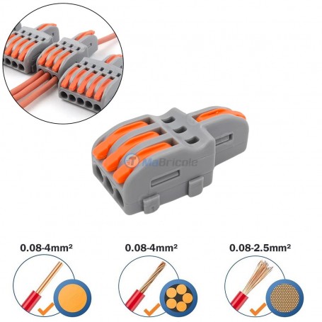 Connecteur électrique rapide 1*3pins 32A 0,08-4mm² (AWG28-12) OZTURK | Accessoires d'électricité | MaBricole Algérie