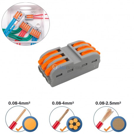 Connecteur électrique rapide 3*3pins 32A 0,08-4mm² (AWG28-12) OZTURK | Accessoires d'électricité | MaBricole Algérie