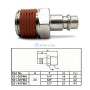 Embout cannelé avec filetage mâle 1/2" PT , Coupleur Rapide universel S31-40PMA Longueur 43mm 20Bar THB | S31-40PMA | Pour outillage à air comprimé | MaBricole Algérie