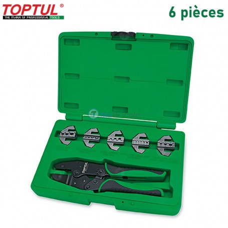 Kit d'outils de sertissage à cliquet interchangeables rapides 6 pièces TOPTUL | GAAI0605 | Pinces | MaBricole Algérie