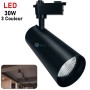 Projecteur Suspendu sur rail LED 30W 3 couleur Model NOIR | ASR30W-3C-N | Empoule, lampe led et spots | MaBricole Algérie