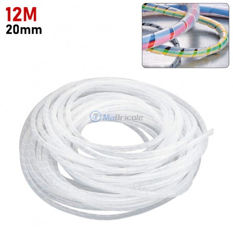 Gaine spirale 20mm 12M pour protection et rangement de câbles | Accessoires d'électricité | MaBricole Algérie