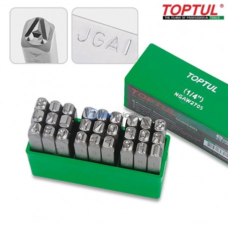 kit de poinçons, gravure des lettres 5mm (A à Z et "&") 27pcs TOPTUL | NGAW2705 | Marquage et traçage | MaBricole Algérie