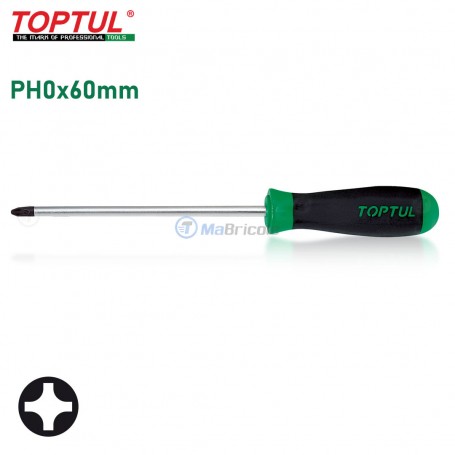 Tournevis antidérapants PH0*60mm TOPTUL | Tournevis | MaBricole Algérie