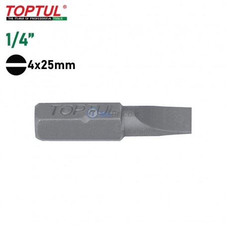 Embouts à insertion fendue à tige hexagonale de 1/4" 4x25MM TOPTUL | Pour perceuse et visseuse | MaBricole Algérie