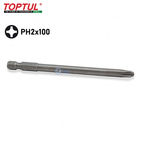 Embouts de tournevis électriques Phillips à tige hexagonale de 1/4" PH2x50mm TOPTUL | Pour perceuse et visseuse | MaBricole Algérie