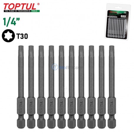 Embouts de tournevis à tête hexagonale 1/4" T30x70 mm TOPTUL | Pour perceuse et visseuse | MaBricole Algérie