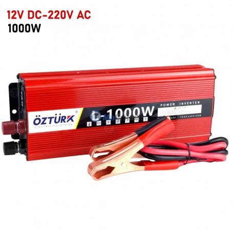 Convertisseur, Onduleur DC/AC 12V/220V 1000W avec USB 5V et 2 câbles OZTURK | Convertisseur et stabilisateur | MaBricole Algérie