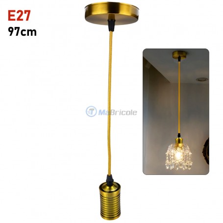 Douille décorative filaire E27 97cm avec rosace Model Dorée | Empoule, lampe led et spots | MaBricole Algérie