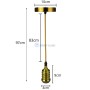 مقبس كهربائي بسلك للديكور بحلزونة E27 مقاس 97 سم مع وردة لون ذهبي | مصابيح و أضواء كاشفة | مابريكول الجزائر