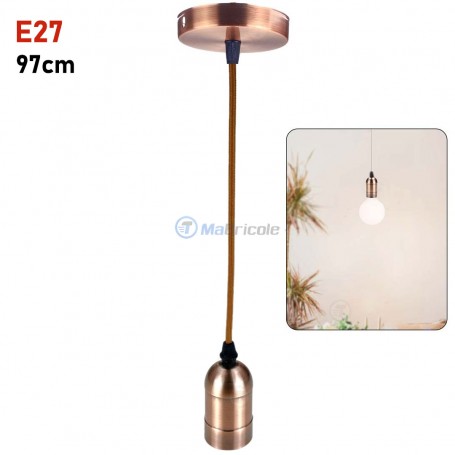 Douille décorative filaire raieure E27 97cm avec rosace Model Bronze | Empoule, lampe led et spots | MaBricole Algérie