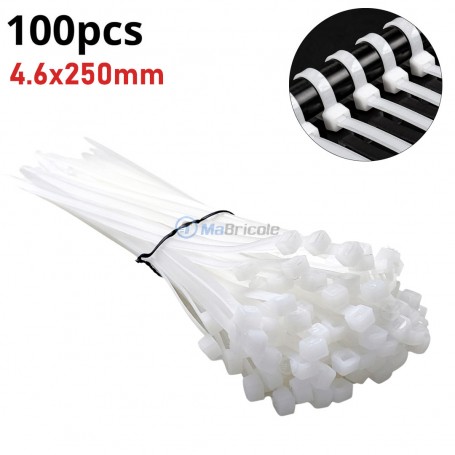 Collier de serrage en plastique 4.6x250mm BLANC 100 Pcs OZTURK | Fixation | MaBricole Algérie