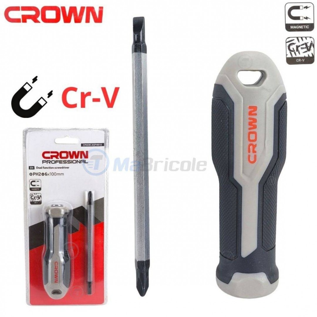 BLOSTM 10 PIÈCES Jeu De Tournevis Magnétiques Acier Au Chrome Vanadium Avec Des Pointes Magnétiques Différentes Tailles - 4 X Tête Plate 3 X Tournevis Cruciformes 3 X Pozidrive