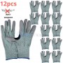 Gants de protection anti-coupure couleur gris & vert 12 pcs | Protection des mains | MaBricole Algérie