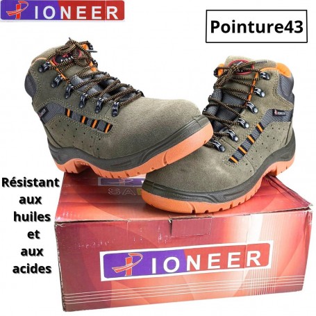 Bottes de travail au-dessus du genou avec Nez en acier antichoc, Oil and acid resistant pointure 43 PIONEER | Protection des pieds | MaBricole Algérie