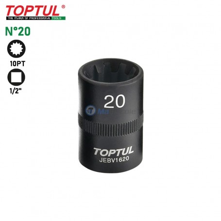 Douilles pour étriers de frein 1/2" (L) 38mm 10PANS TOPTUL | Clé et douille | MaBricole Algérie