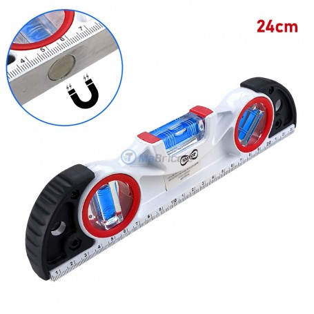 ميزان تسوية بالمغناطيس 24 سم 0° - 45° - 90° من الألومنيوم أس أم توب | SM-N-007 | أدوات القياس اليدوية | مابريكول الجزائر