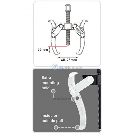 VBESTLIFE Extracteur D'engrenages à 2 Mâchoires Extracteur à 2