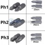 طقم لقم مفك البراغي مغناطيسي فيليبس PH1-PH3 7 قطع 25 مم من الكروم الفاناديوم مع ذراع تمديد هونستبرو| YAD0298 | لمفكات البراغي و المثقاب | مابريكول الجزائر