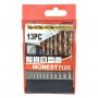 Jeu de forets 13 Pcs, mèches a métal en acier haute vitesse HSS 1.5mm-6.5mm avec coffret HONESTPLUS | YC116010 | Pour perceuse et visseuse | MaBricole Algérie