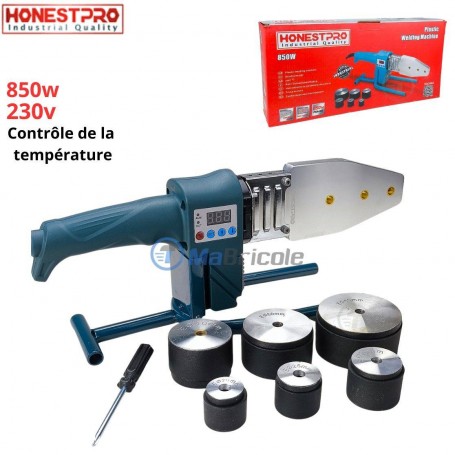 Soudeuse de tubes PPR 850W 230V 0-300°C contrôle de la température avec coffret métallique HONESTPRO | YAE3303 | Soudeuse de tube | MaBricole Algérie