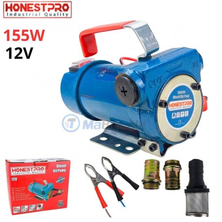 Pompe à huile et carburant 12V, 155W, capacité de 40L/min base en acier inoxydable avec filtre HONESTPRO | YAE4601 | Outillage électroportatif | MaBricole Algérie