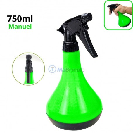 Flacon pulvérisateur en plastique manuel de 750 ml 220 mm verte avec pulvérisation réglable | Outils de jardin | MaBricole Algérie