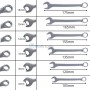 Jeu de 12 clés à fourche mixte 6-32 mm au Chrome Vanadium (Cr-V) TOPFINE | TF170322 | Clé et douille | MaBricole Algérie