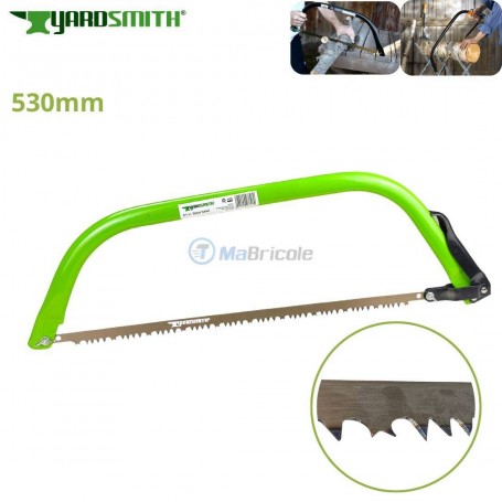 Scie à arc manuelle pour plastique et bois 530 mm verte YardSmith | 606605 | scies à main | MaBricole Algérie